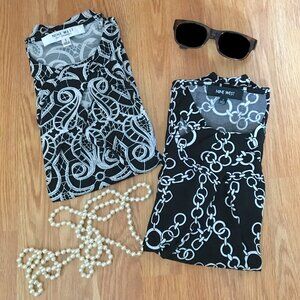 Nine West Chain Print Abstract Sleeveless Blouse Size S Bundle of Office Tops
